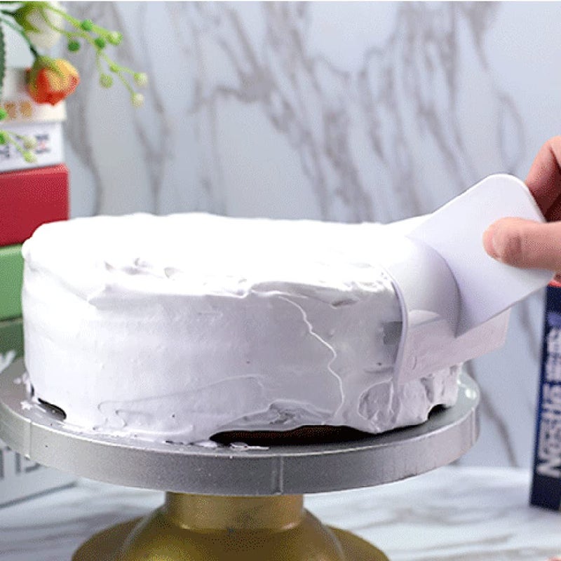 لوزين 3 قطع من البلاستيك لتزيين الكيك، أداة تنعيم لتزيين الكيك، لتزيين زوايا حافة الكيك، صناعة السكر، أداة خبز ذاتية الصنع باللون الأبيض - Image 4
