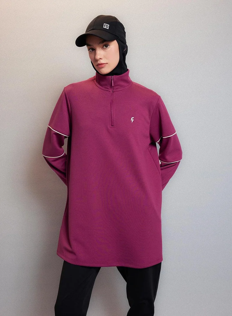 DeFacto Defactofit Oversized Fit Turtleneck Scuba Fabric Sports Sweatshirt