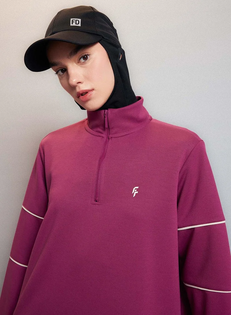 DeFacto Defactofit Oversized Fit Turtleneck Scuba Fabric Sports Sweatshirt