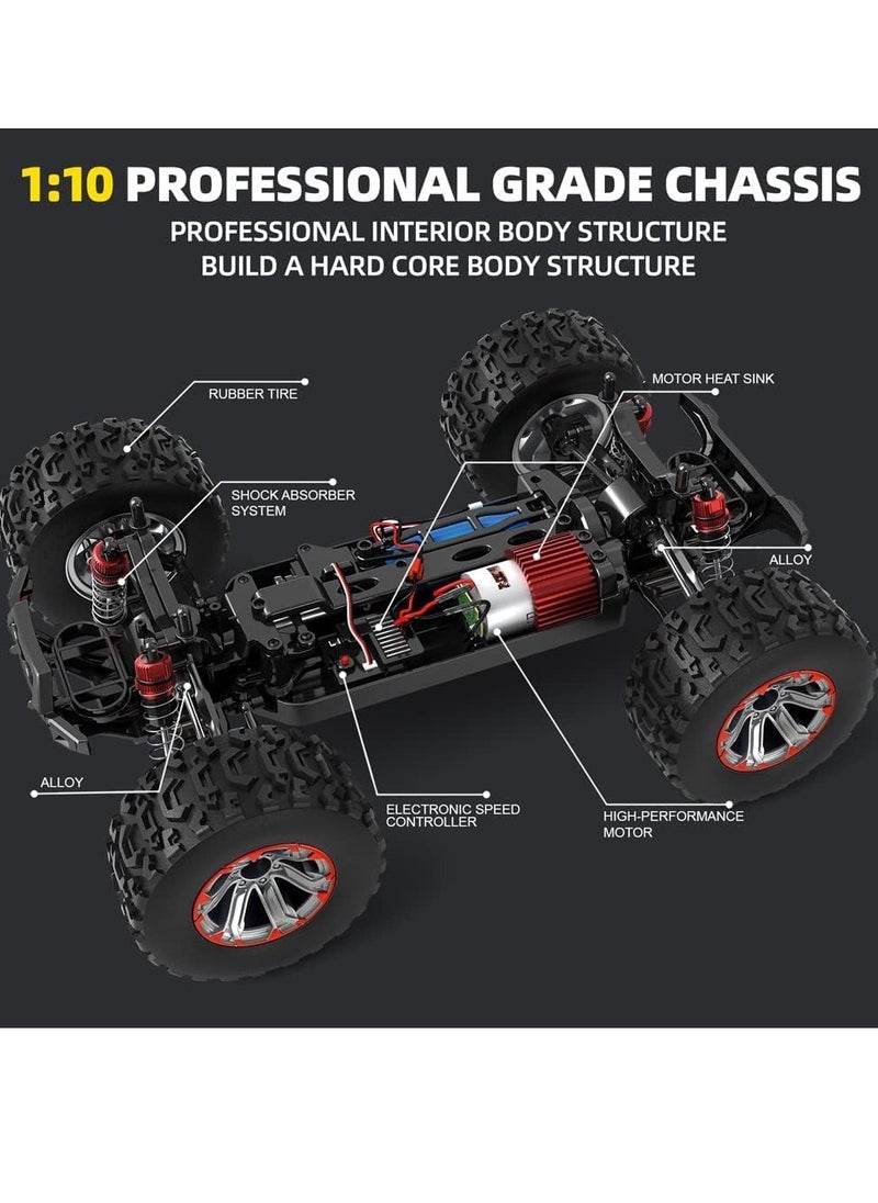 هاي سبيد سيارة سباق صحراوية RC بمقياس 1:10 بسرعة 50 كم/س - دفع رباعي 4x4، تحكم لاسلكي 2.4 جيجا هرتز، مقاومة للماء، مصابيح LED، إطارات متعددة - هدية مثالية للأطفال والكبار  - Image 2