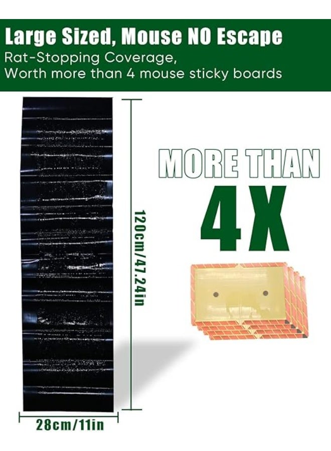 Extra Long Adhesive Mouse Traps, 28cm x 120cm (11 x 47.2in) extra large, for mice and rats - indoor and outdoor rodent traps for snakes, spiders and cockroaches - Image 3