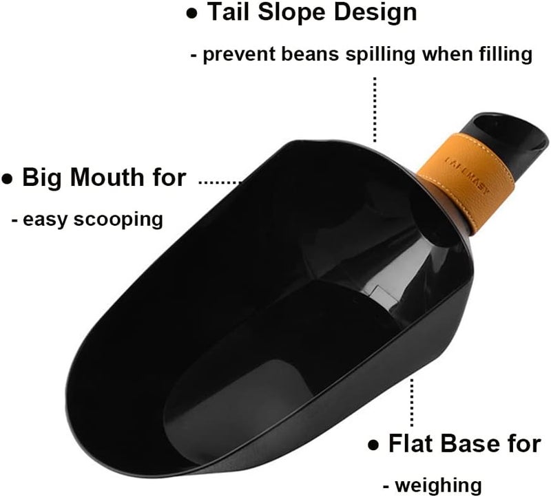 CAFEMASY Coffee Bean Shovel Scoop Commerical Coffee Beans Filling Scooper Plastic Coffee Bean Scale Measuring Scoop - Image 5