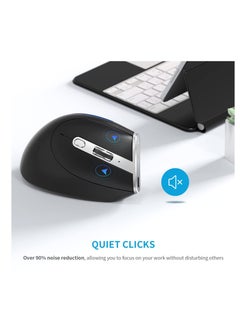 Excefore Ergonomic Mouse, Wireless Vertical Mouse, Rechargeable Optical Mice, 6 Button Vertical Mouse with USB Receiver, Silent Mouse with Adjustable DPI 1000/1600/2400, Compatible with Windows and MAC OS  - Image 3