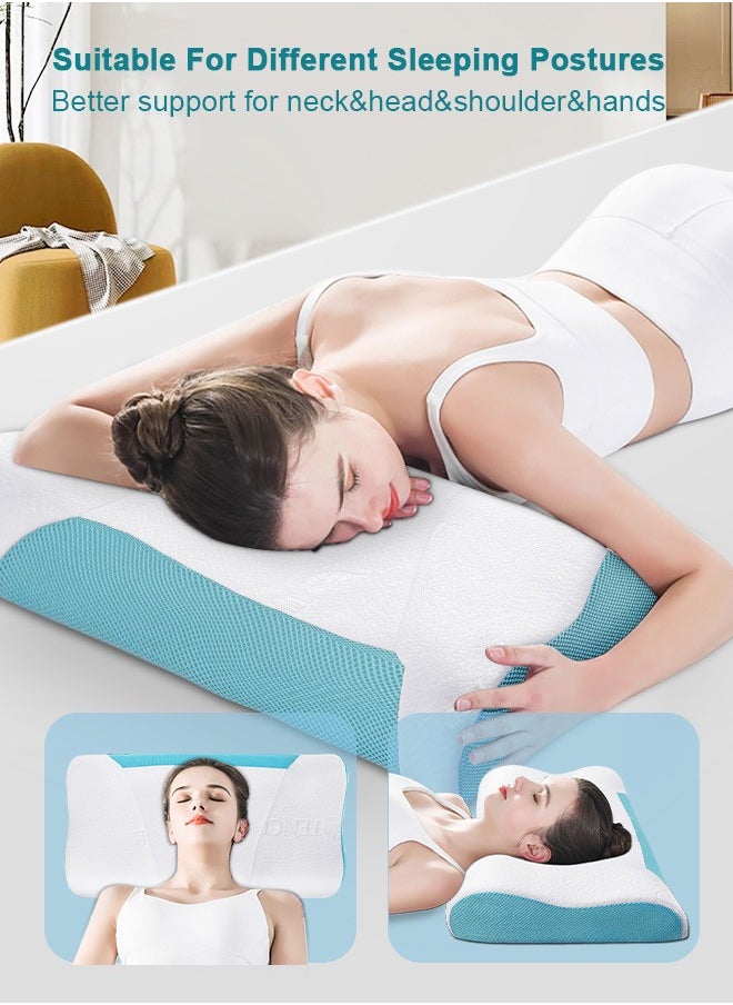 HomarKet - Memory Foam Bed Pillow, Adjustable Ergonomic Cervical Sleeping Neck Pillow, Neck Support Pillow for Shoulder and Neck Pain Relief, Orthopedic Pillow for Side Sleeping with Washable Cover - Image 1