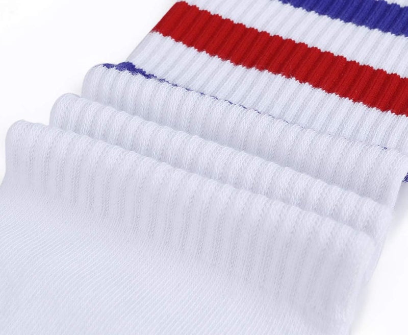 Leotruny Knee High Tube Socks: Over the Calf Retro Striped Socks for Men and Women - Image 2