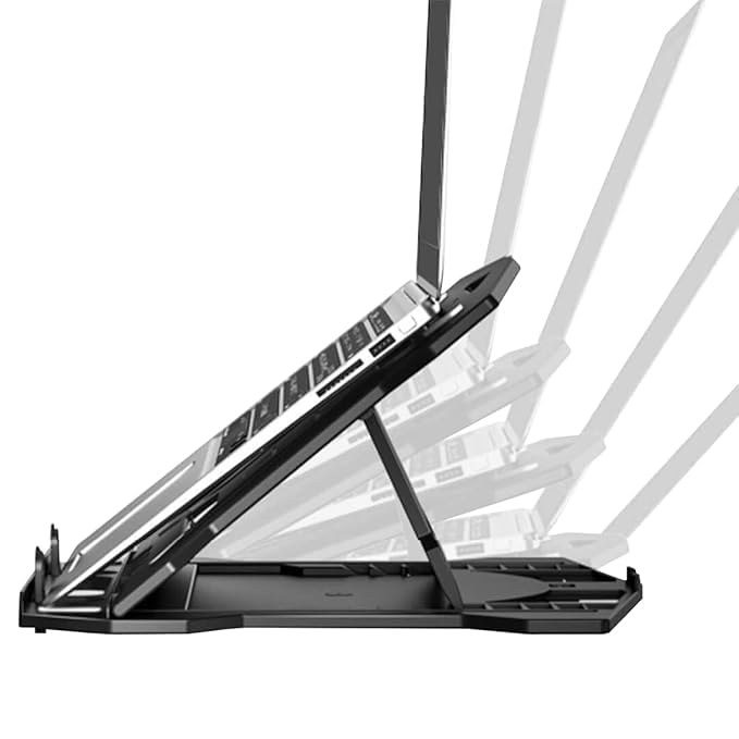 Aliens 2-in-1 Laptop and Mobile Foldable Stand, Adjustable Height, Ventilated, Anti-Slip Base Compatible with MacBook, Asus, Tablet, ipad, iPhone, Samsung, Smartphone and All Laptops Up to 15.6"-BLK - Image 3