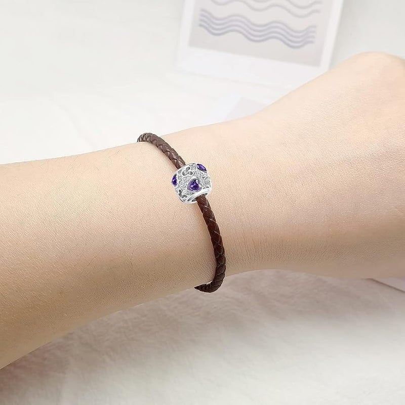 QeenseKc Mouse Openwork Heart Love Animal Round Charm Sparkling CZ Beads for Pandora Bracelet - Image 4