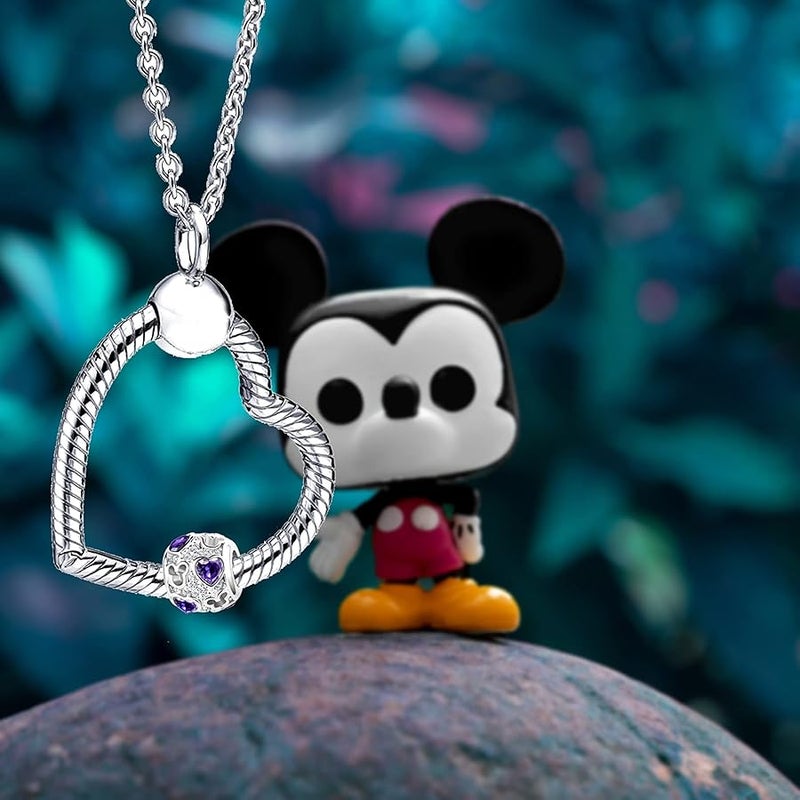 QeenseKc Mouse Openwork Heart Love Animal Round Charm Sparkling CZ Beads for Pandora Bracelet - Image 5