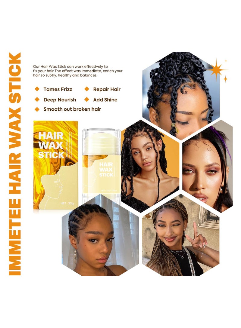 Hair Wax Stick, Hair Slick Back Stick, Styling Agent for Slick Back, Edge Control, and Frizz Smoothing for Women u0026 Men, No Residue Hair Finishing Stick for Flyaways 1.05 Fl Oz (Orange) - Image 4