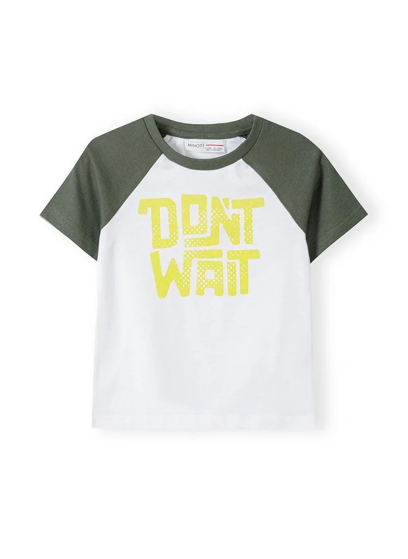 MINOTI Teen Boys Summer T-Shirt With Contrast Sleeves