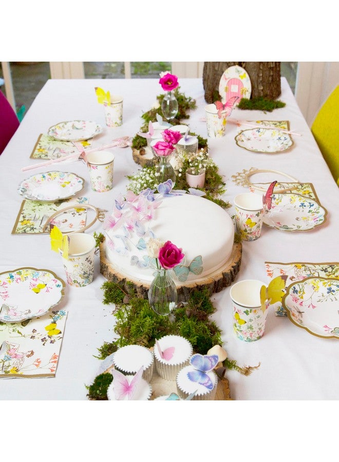 توكينج تيبلز زينة حفلات الجنيات وأدوات مائدة للاستخدام مرة واحدة من Talking Tables لـ ١٦ ضيفًا | زينة فراشات، مفرش طاولة، أكواب، أطباق، ومناديل | لأعياد ميلاد الأطفال، عيد الأم، شاي ما بعد الظهيرة، حفل استقبال المولود الجديد - Image 2