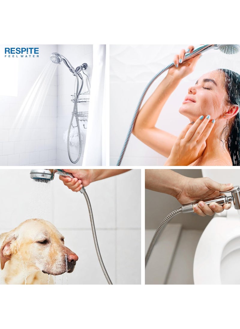 RESPITE RESPITE 1 Meter Flexible Hose Pipe Suitable for Telephonic Shower and Health Faucet 304 Grade Stainless Steel Chrome Finish  - Image 5