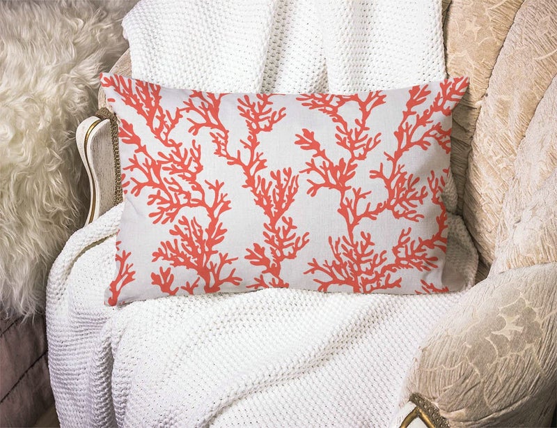 Solekla Tropical Pattern with Corals Waist Lumbar Cotton Linen Throw Pillow case Cushion Cover for Sofa Home Decorative Oblong 12x20 Inches - Image 3