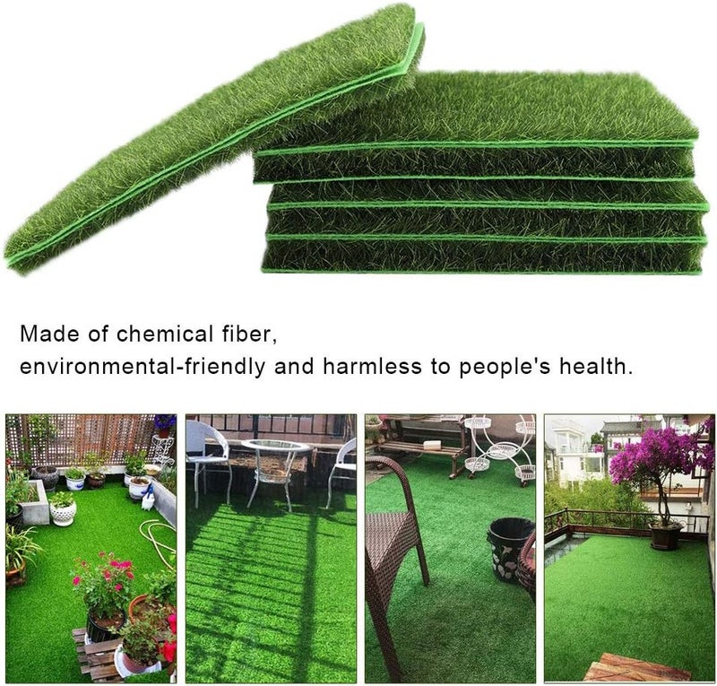 klarako Artificial Grass, 10 Pcs Windproof Artificial Grass Mat, Washable Synthetic Grassturf Lawn Garden Micro Landscape Ornament Home Decor, Used at Garden Backyard Terrace Balcony - Image 2