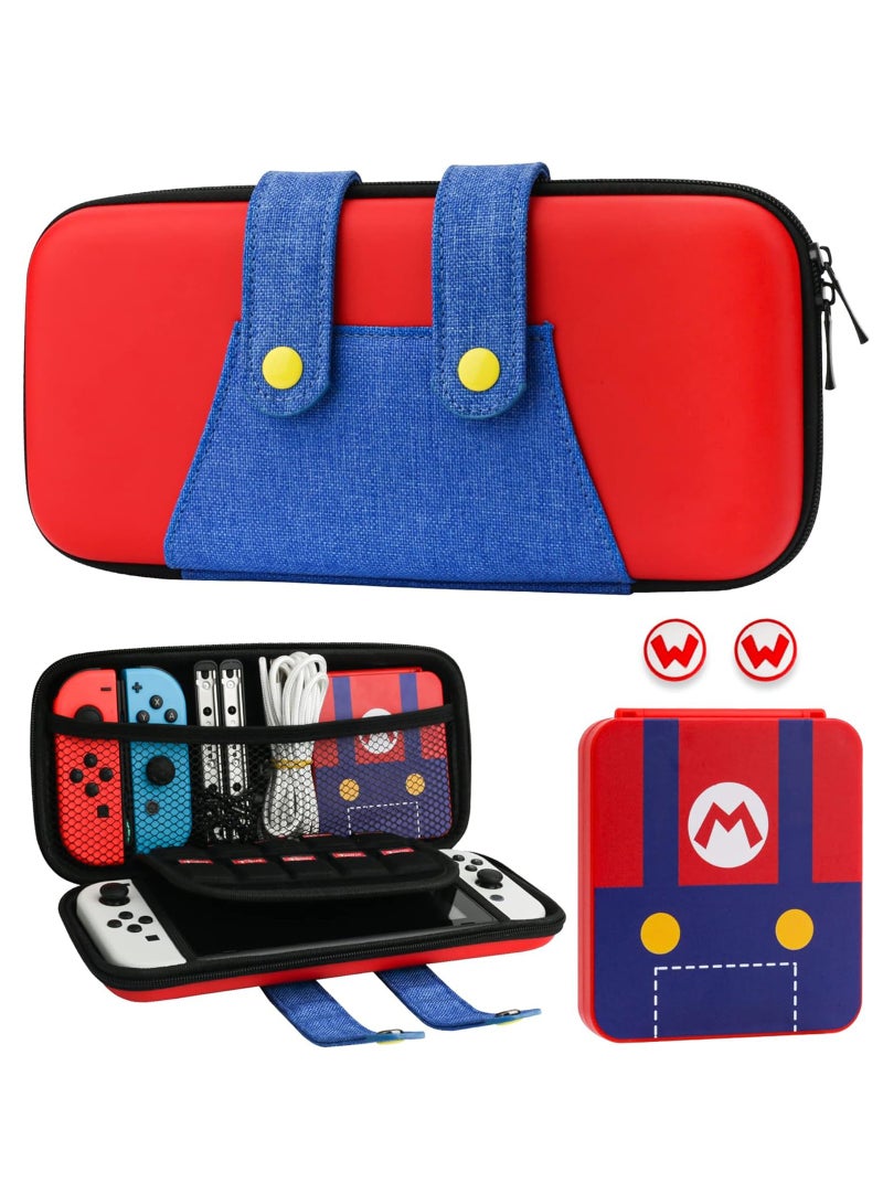 لياوسيسي غطاء واقي لحقيبة الحمل لجهاز نينتندو سويتش 2(2025) ، مجموعة الملحقات المحمولة ماريو مع واقي تخزين حزمة الحافظة الصلبة للسفر المقاوم للصدمات ، 12 فتحة حقيبة بطاقة لعبة و 2 قبعات قبضة الإبهام - Image 1