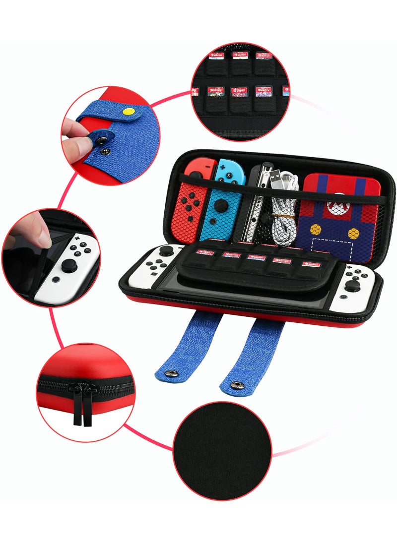 لياوسيسي غطاء واقي لحقيبة الحمل لجهاز نينتندو سويتش 2(2025) ، مجموعة الملحقات المحمولة ماريو مع واقي تخزين حزمة الحافظة الصلبة للسفر المقاوم للصدمات ، 12 فتحة حقيبة بطاقة لعبة و 2 قبعات قبضة الإبهام - Image 2