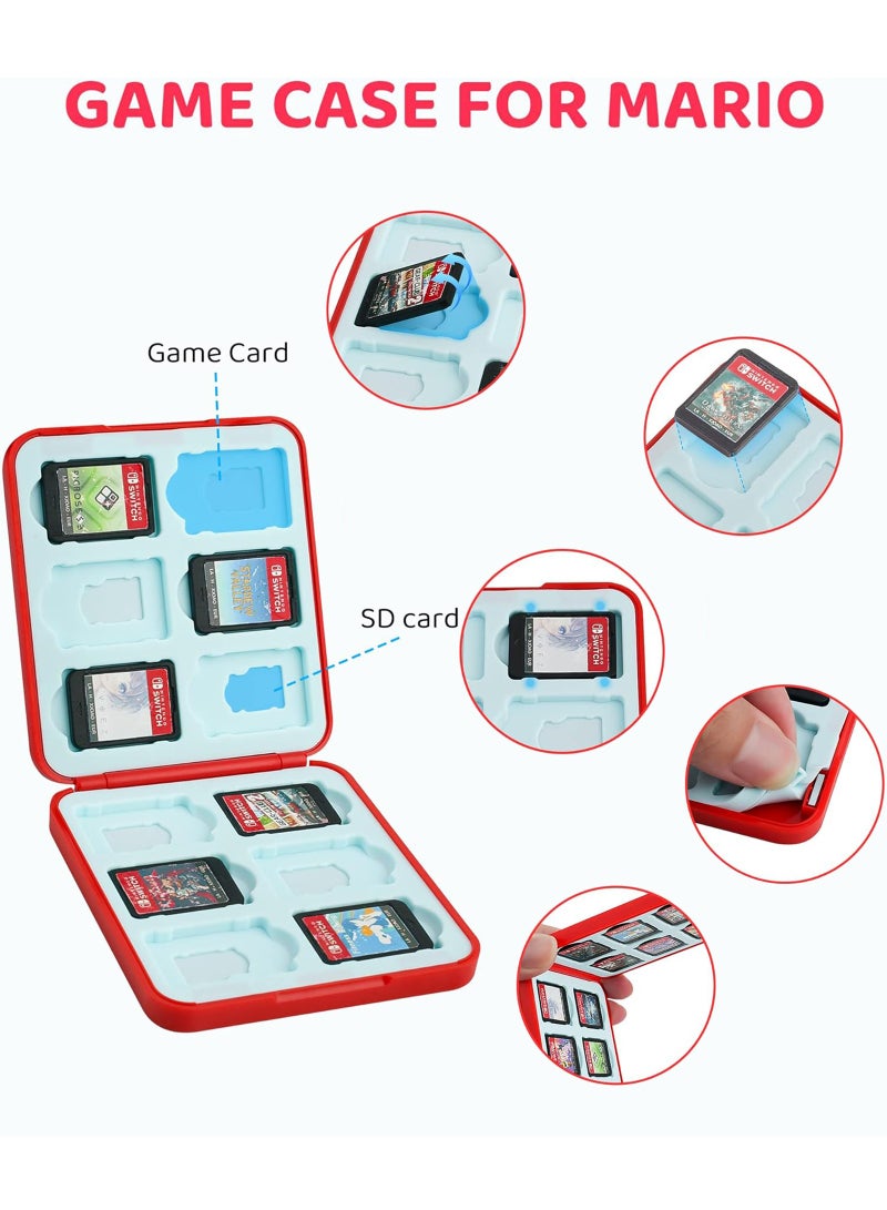 لياوسيسي غطاء واقي لحقيبة الحمل لجهاز نينتندو سويتش 2(2025) ، مجموعة الملحقات المحمولة ماريو مع واقي تخزين حزمة الحافظة الصلبة للسفر المقاوم للصدمات ، 12 فتحة حقيبة بطاقة لعبة و 2 قبعات قبضة الإبهام - Image 3