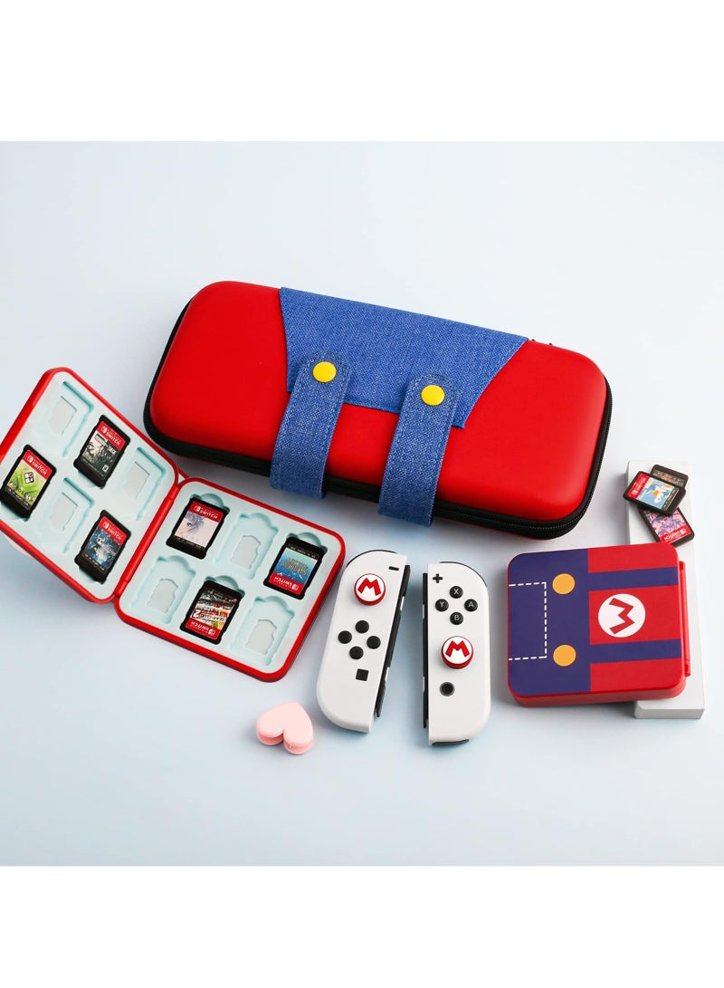 لياوسيسي غطاء واقي لحقيبة الحمل لجهاز نينتندو سويتش 2(2025) ، مجموعة الملحقات المحمولة ماريو مع واقي تخزين حزمة الحافظة الصلبة للسفر المقاوم للصدمات ، 12 فتحة حقيبة بطاقة لعبة و 2 قبعات قبضة الإبهام - Image 5
