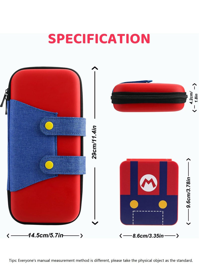 لياوسيسي غطاء واقي لحقيبة الحمل لجهاز نينتندو سويتش 2(2025) ، مجموعة الملحقات المحمولة ماريو مع واقي تخزين حزمة الحافظة الصلبة للسفر المقاوم للصدمات ، 12 فتحة حقيبة بطاقة لعبة و 2 قبعات قبضة الإبهام - Image 4