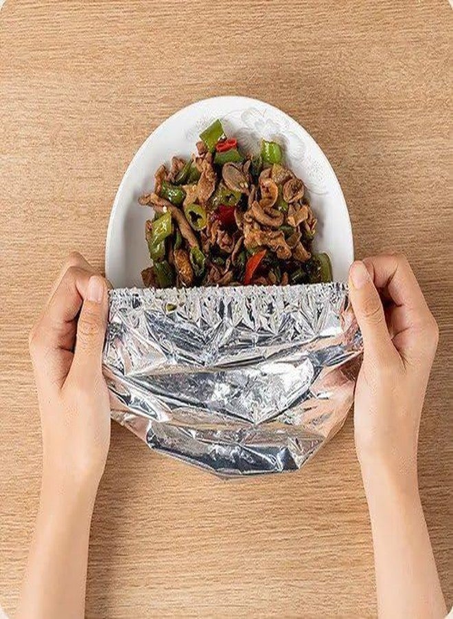 KN ENTERPRISE RIMEEP Adjustable Aluminum Foil Food Cover, Reusable Bowl Cover, Kitchen Insulation Film (Pack of 5) - Image 3