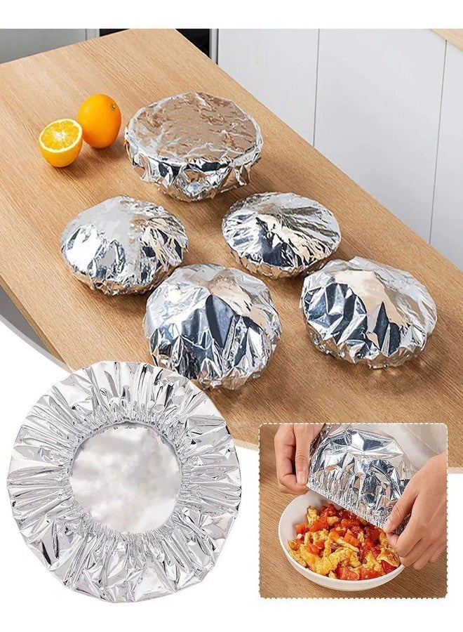KN ENTERPRISE RIMEEP Adjustable Aluminum Foil Food Cover, Reusable Bowl Cover, Kitchen Insulation Film (Pack of 5) - Image 4