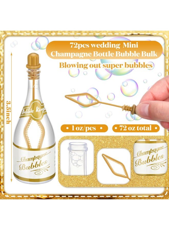 Shappy 72 Pcs Wedding Bubble Bulk Wedding Party Favors Bubble Wand for Guests Send Off with Stickers for Bridal Shower Anniversaries Celebration Goody Bag Stuffers Filler (Champagne) - Image 3