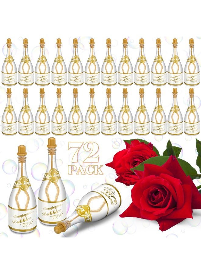 Shappy 72 Pcs Wedding Bubble Bulk Wedding Party Favors Bubble Wand for Guests Send Off with Stickers for Bridal Shower Anniversaries Celebration Goody Bag Stuffers Filler (Champagne) - Image 1