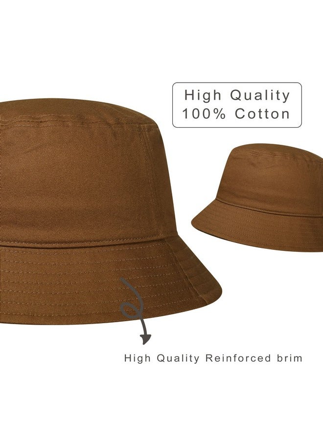 GADIEMKENSD - Cotton Bucket Hat For Womens Summer Sun Protection Upf 50 Bucket Hats For Men Lightweight Packable Outdoor Travel Hat For Travelling Golf Hiking Camping Brown - Image 1