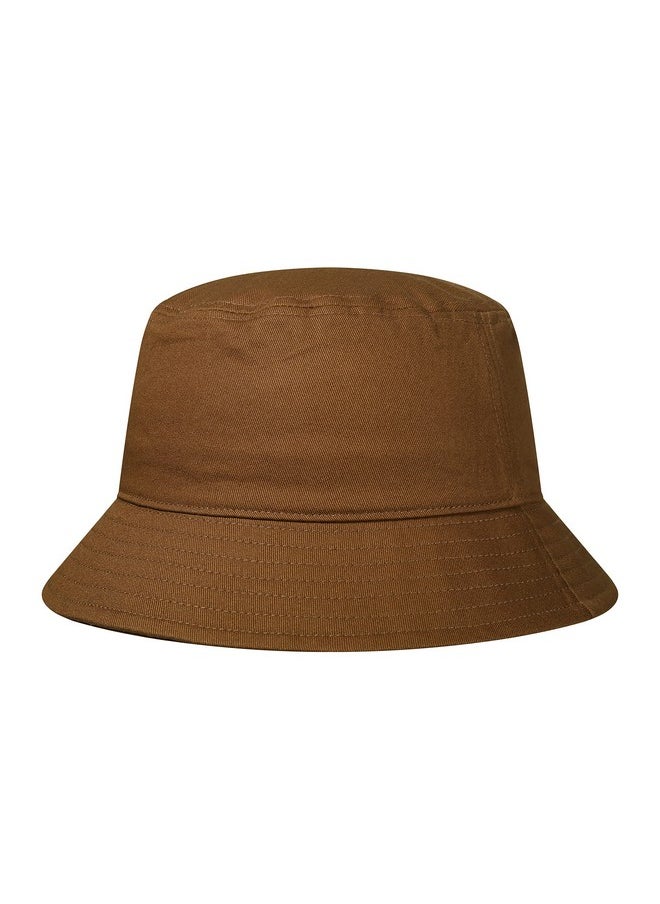 GADIEMKENSD - Cotton Bucket Hat For Womens Summer Sun Protection Upf 50 Bucket Hats For Men Lightweight Packable Outdoor Travel Hat For Travelling Golf Hiking Camping Brown - Image 1