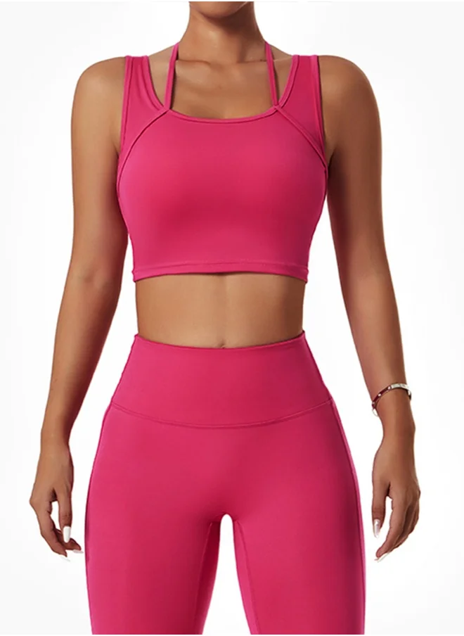 كون.يوغا KAWN YOGA Womens U Back Sports Bra - Padded Low Impact Workout Yoga Bra with Removable Built in Bra