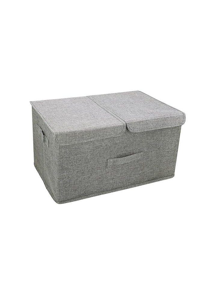 Fabric Collapsible Toy box Large Foldable Storage Boxes for Clothes Wardrobe, Closet, Shelf Grey  - Image 1