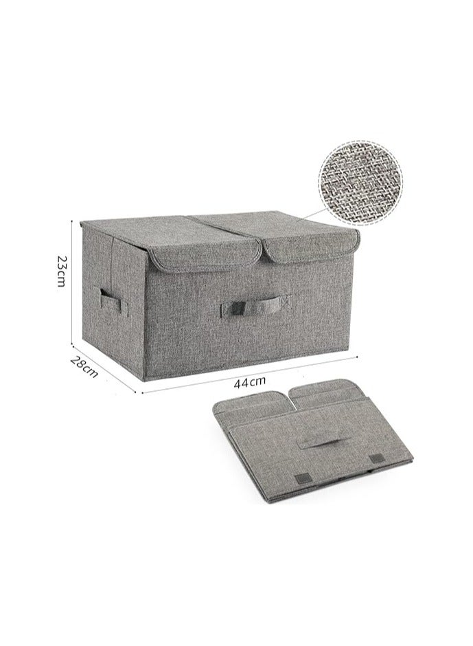 Fabric Collapsible Toy box Large Foldable Storage Boxes for Clothes Wardrobe, Closet, Shelf Grey  - Image 3