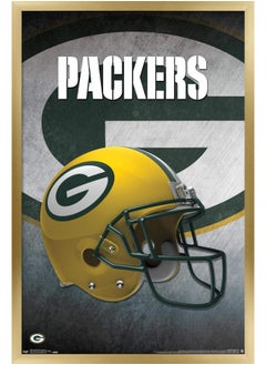 Trends International Trends International NFL Green Bay Packers - Helmet 16 Wall Poster, 22.375" x 34", Gold Framed Version  - Image 1