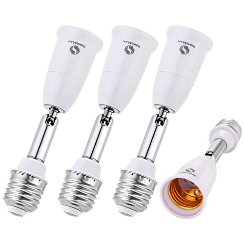 RONG&LAN E26/E27 Light Socket Extender，180 Degree Bendable, Extension Socket Extender Adapter, E26/E27 to E26/E27 Adjustable Extension, Flexible Medium Light Bulb Socket Converter (5.5inch 4-Pack) - Image 1