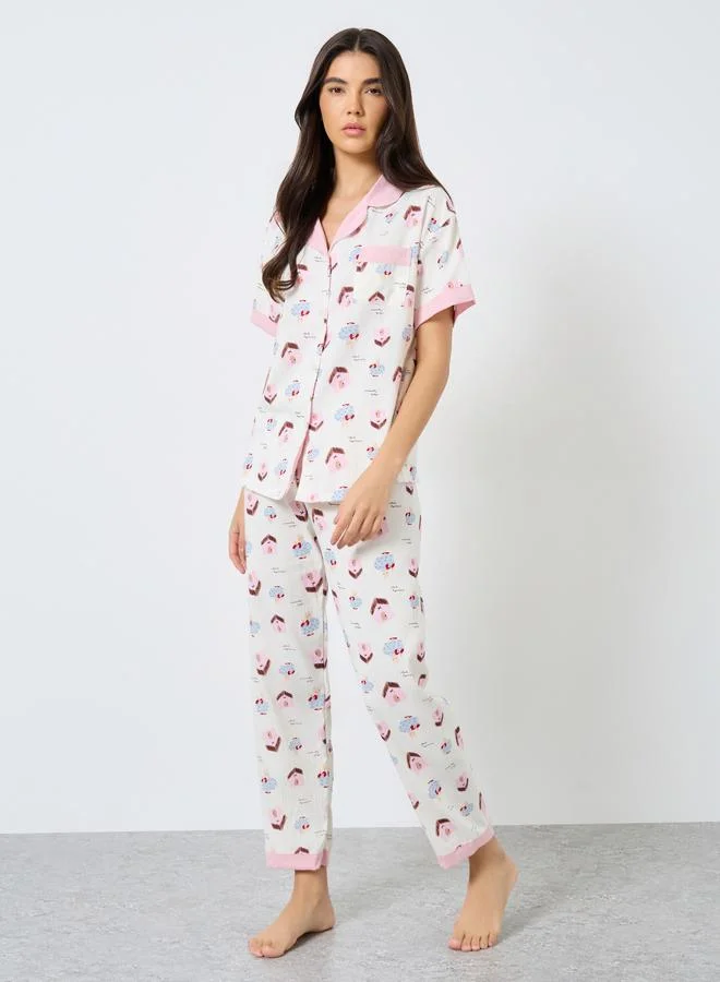 Take Two Take Two Pack of 3 - All Over Print Shirt, Shorts and Pyjama