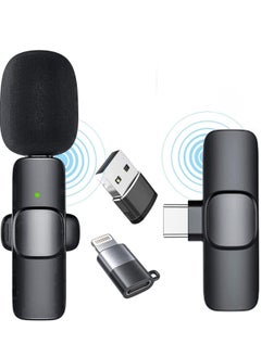 Generic Premium Wireless Lavalier Microphone - High-Performance Clip-On Mic for Android & iPhone - Automatic Noise Cancelling for YouTube & Live Streaming - Easy Plug-and-Play - Sleek Black Design  - Image 1