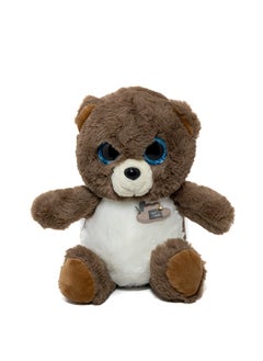 Toto Toys Plush Bear With Big Ty Eyes White And Brown Color Size 23 cm  - Image 1