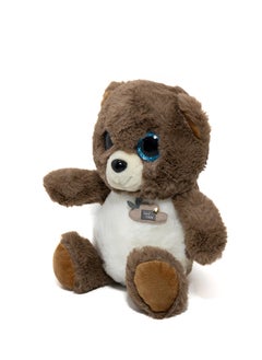 Toto Toys Plush Bear With Big Ty Eyes White And Brown Color Size 23 cm  - Image 2
