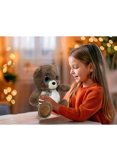 Toto Toys Plush Bear With Big Ty Eyes White And Brown Color Size 23 cm  - Image 5