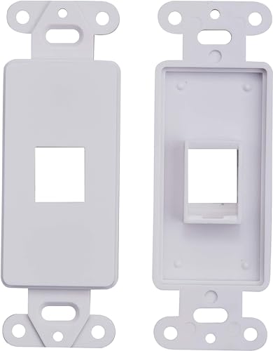 SATMAXIMUM 10 Pack Keystone Wall Plate 1 Port, White Decorator Insert Cover for Ethernet, HDMI, Coax, Cat6 Cat5, RJ45, Home & Office Installations - Image 5