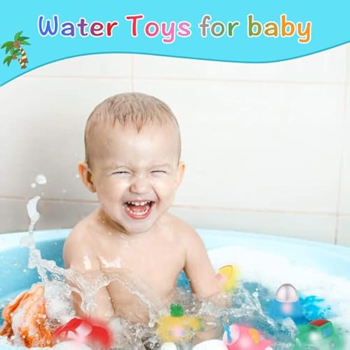 LIGHT-UP BATH TOYS SET - 6 PACK FLOATING BATH TOYS FOR BABY TODDLERS IN BATHTUB OR POOL - Image 5