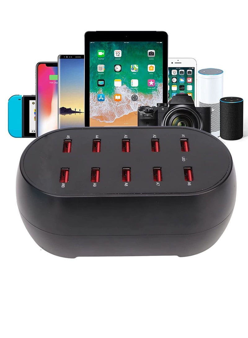 GENNEXT 60 Watt 10 Port USB Charging Station, Home Desktop USB Fast Charger with Auto Detect Technology, Family Sized Smart USB Charging Hub for Hotel Home Travel - Image 4