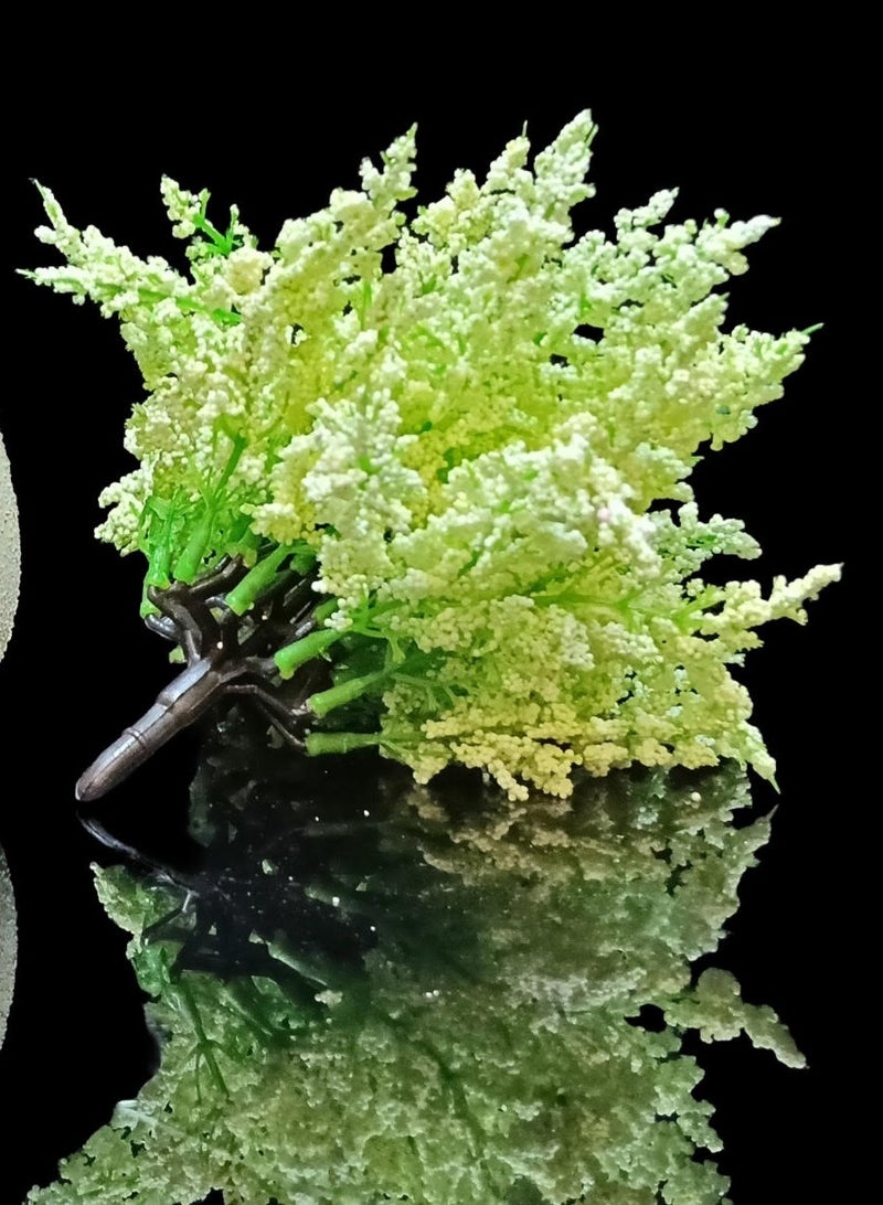 Artificial Potted light green and yellow flowers with 31 flowers planted by foam in a grey heavy pottery pot 20*25 cm with the plant - Image 4