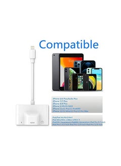 General Lightning to USB HDMI Camera Adapter with Power Port 3 in 1 OTG Cable Compatible iPhone 12 11 X 8 7 iPad 1080P Digital AV Monitor Projector Drive Mouse Keyboard MIDI Rj45 9.2 14  - Image 5