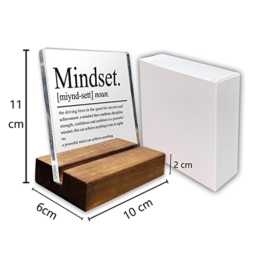 vizuzi Inspirational Home Office Desk Decor, Motivational Minimalist Decor Art Acrylic Plaque With Wooden Stand Sign Home Office Desk Sign Gift for Women Colleague Friend Cowoker - Image 3