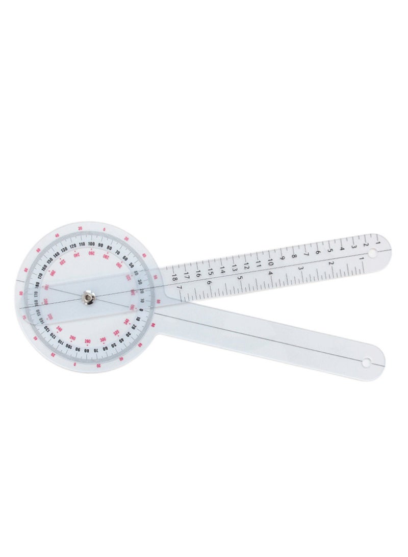 12 Inch 360 Degree Goniometer Transparent Protractor Plastic Angle Ruler - Image 3