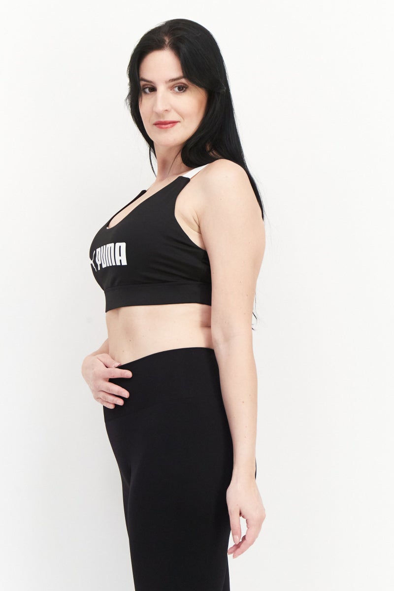 PUMA Women Sportswear Fit Lightly Padded Brand Logo Sports Bra, Black - Image 2