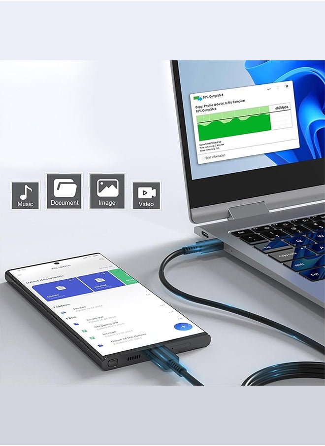 CATANES - USB-C Cable 5A, 1 m – Super Fast Charging and Data Transfer Black - Image 1