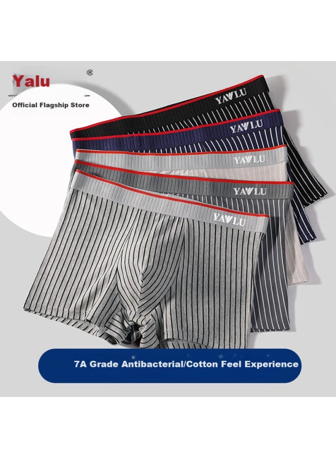 Yalu Men's Underwear, 7a Antibacterial, Mid-rise Boxer Briefs, Comfortable, Breathable, Large Size, Men's Shorts - Image 3