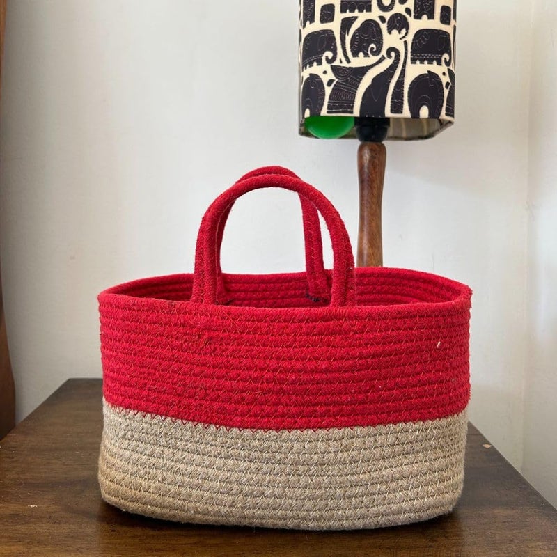 JASMEY HOMES Twin Tone Storage Baskets and Organizers Eco Friendly multicolor Red - Image 2